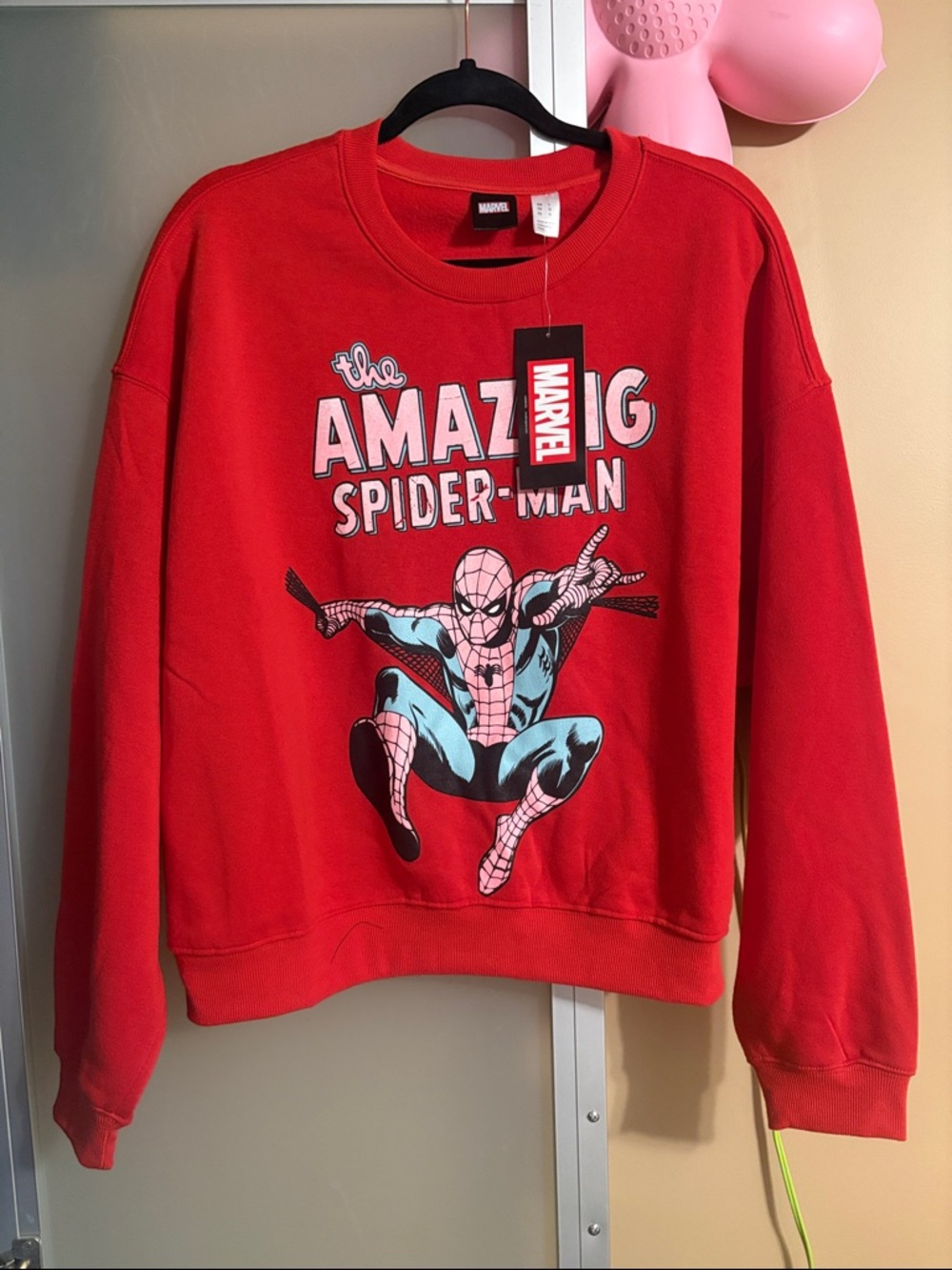 BNWT Marvel The Amazing Spider-Man Crewneck Fleece Sweater Sweatshirt - Large